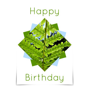 "Happy Birthday" Moderne Geometric Fern Kaart