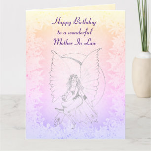 Happy Birthday Moeder in Law Fairy design Kaart