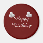 Happy Birthday Mok met ballonnen Magneet (Voorkant)