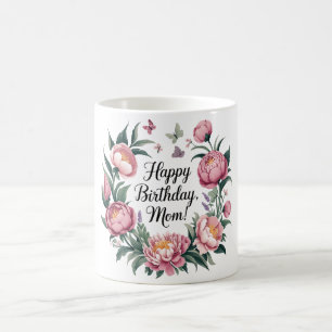 Happy Birthday Mom Bloemenontwerp Koffiemok