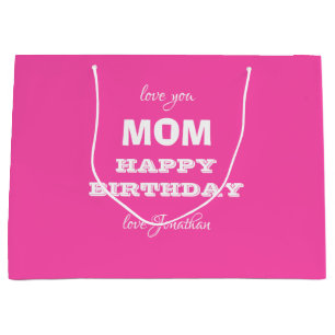 Happy Birthday MOM Elegant Script Naam Modern Groot Cadeauzakje