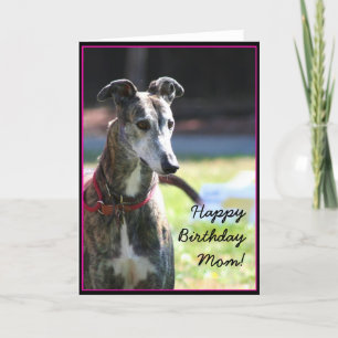 Happy Birthday Mom Greyhound wenskaart Kaart