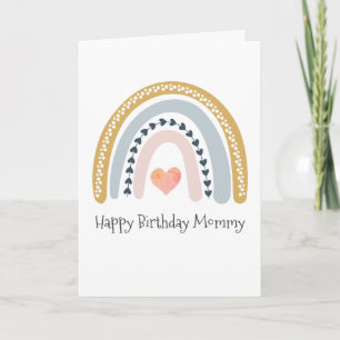 Happy Birthday Mommy Watercolor Boho Rainbow Kaart