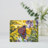 Happy Birthday Monarch Butterfly Briefkaart (Staand voorkant)
