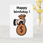 "HAPPY BIRTHDAY" MONEYBAG KAART (Gele Bloem)