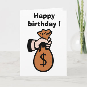 "HAPPY BIRTHDAY" MONEYBAG KAART