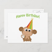 Happy Birthday Monkey Briefkaart (Voorkant / Achterkant)
