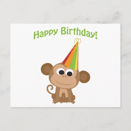 Happy Birthday Monkey Briefkaart (Voorkant)