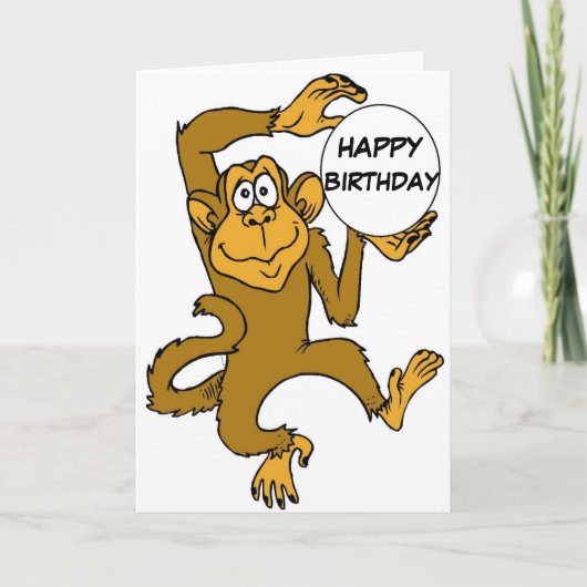 HAPPY BIRTHDAY MONKEY KAART (Voorkant)