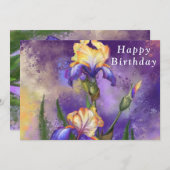 Happy Birthday - Mooie Iris Flowers (Voorkant / Achterkant)