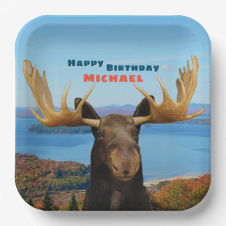 Happy Birthday Moose Wildlife Papieren Bordje