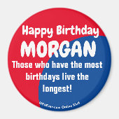 Happy Birthday MORGAN Magnet Magneet (Voorkant)