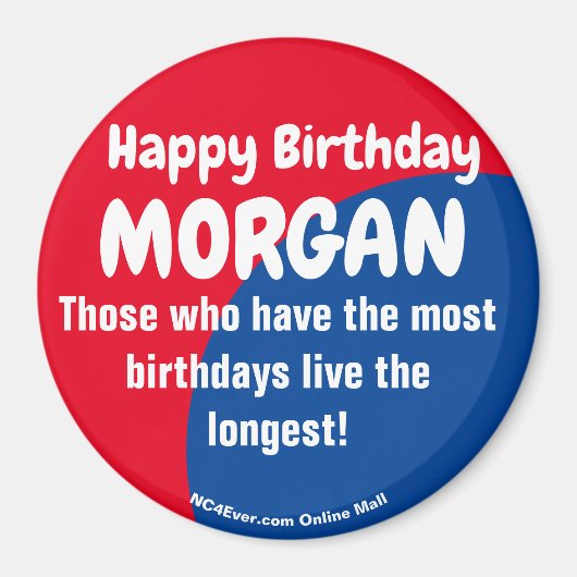 Happy Birthday MORGAN Magnet Magneet (Voorkant)