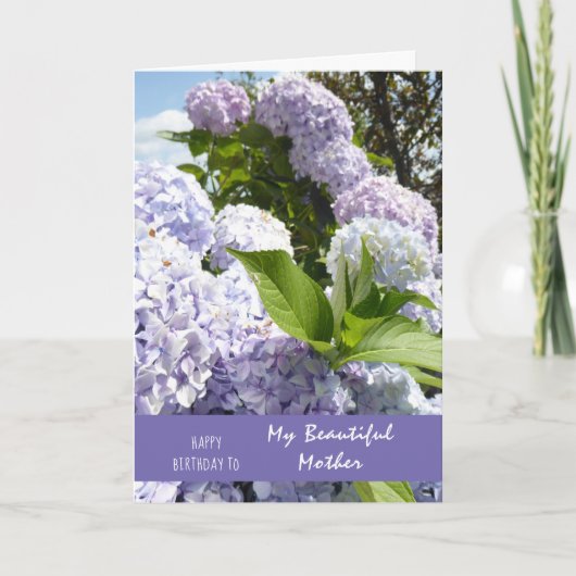 Happy Birthday Mother Hydrangea Flowers Kaart (Voorkant)