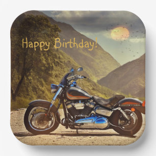 Happy Birthday-motorfiets Papieren Bordje