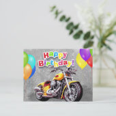 Happy birthday! motorrijder briefkaart (Staand voorkant)