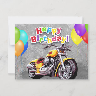 Happy birthday! motorrijder briefkaart