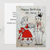 Happy Birthday Mr King Funny Birthday Card (Voorkant / Achterkant)