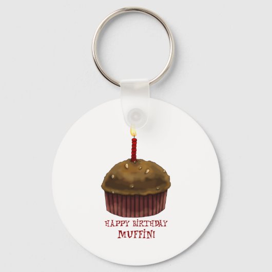 Happy Birthday Muffin Sleutelhanger (Voorkant)