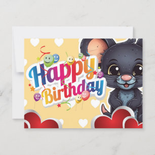 Happy birthday! muis briefkaart