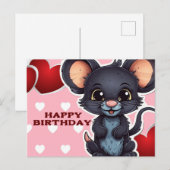 Happy birthday! muis briefkaart (Voorkant / Achterkant)