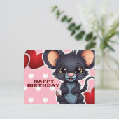Happy birthday! muis briefkaart (Staand voorkant)