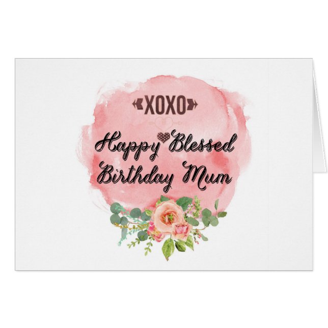 Happy Birthday Mum (Voorkant Horizontaal)