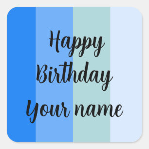 Happy Birthday Name Sjabloon Vierkante Sticker