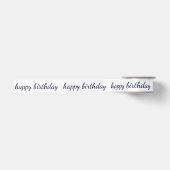 Happy Birthday Navy Blue Script Typografie Lint (Voorkant)