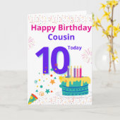 Happy Birthday-neef - 10 Today Kaart (Gele Bloem)