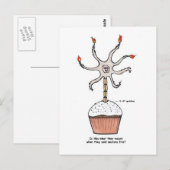 Happy Birthday Neuron Cupcake Briefkaart (Voorkant / Achterkant)