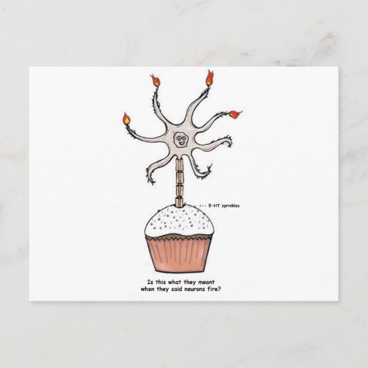 Happy Birthday Neuron Cupcake Briefkaart (Voorkant)