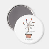 Happy Birthday Neuron Cupcake Magneet (Voorkant / Achterkant)
