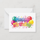 Happy Birthday Notitiekaartje (Voorkant)