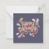 Happy Birthday Notitiekaartje (Voorkant)