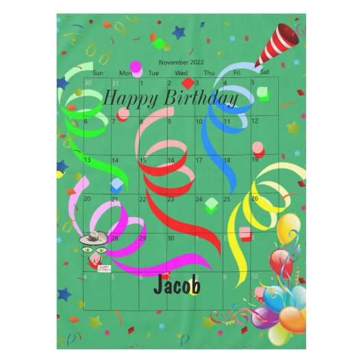 Happy Birthday November 2022 Tafelkleed (Voorkant)