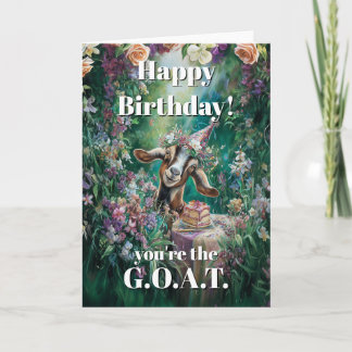 Happy Birthday Nubian Goat Garden Flowers Kaart