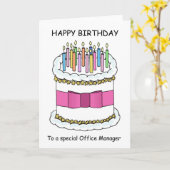 Happy Birthday Office Manager Kaart (Gele Bloem)