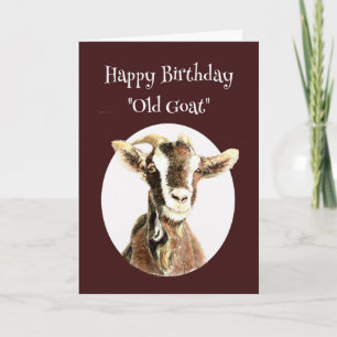 Happy Birthday Old Goat "Over the Hill" Humor Kaart
