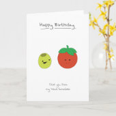Happy Birthday - Olive & Tomaten Kaart (Gele Bloem)