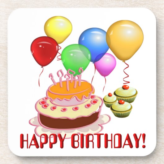 Happy Birthday ~ Onderzetter set (Voorkant)