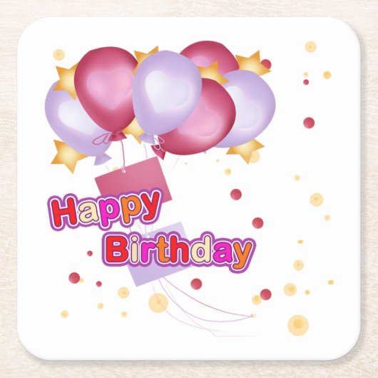 Happy Birthday Onderzetters (Voorkant)