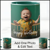Happy Birthday One fotosjabloon met Fancy tekst Mok