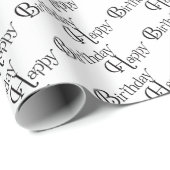 Happy Birthday op wit Cadeaupapier (Rol Hoek)