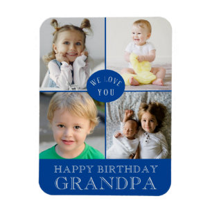 Happy Birthday opa Blue Magneet