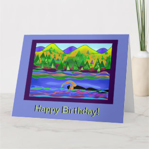 Happy Birthday Open Water Swim Kaart