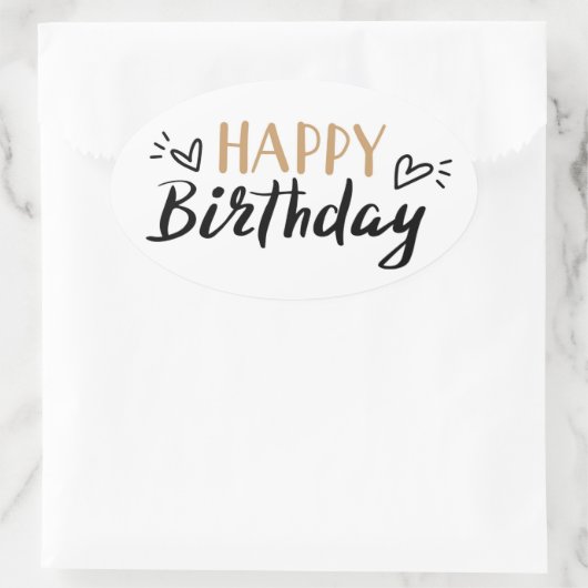Happy Birthday Ovale Sticker (Tas)