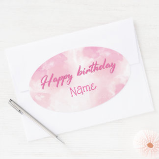 Happy Birthday Ovale Sticker
