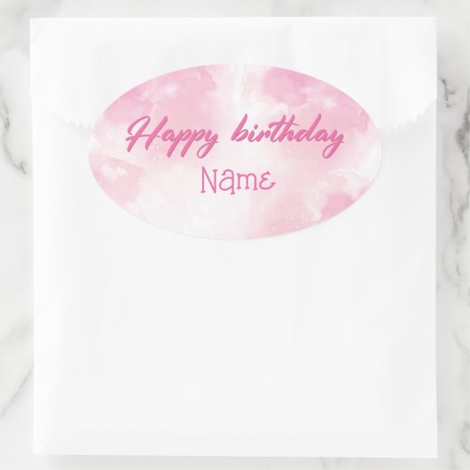 Happy Birthday Ovale Sticker (Tas)
