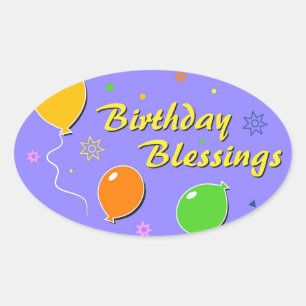 Happy Birthday Ovale Sticker